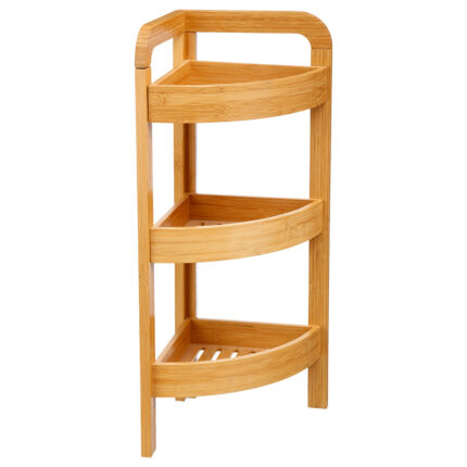 Organizador casa esquina 3 niveis bambu 23x23x61cm