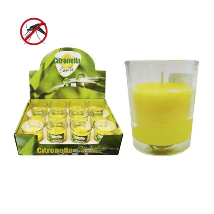 Vela de citronela 50g com recipiente de vidro ø6x5cm euro/uni.