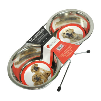 Kit comedouros inoxidavel 2x0,75l nayeco