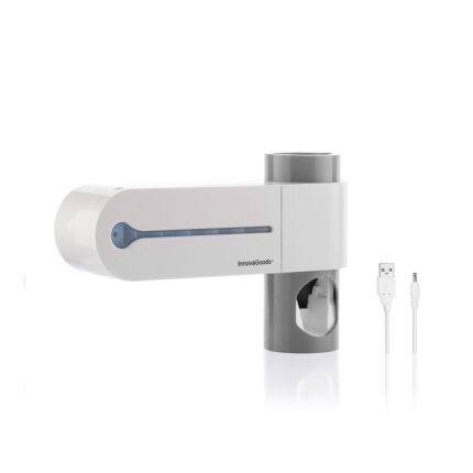 Esterilizador uv de escovas de dentes com suporte e doseador de pasta de dentes smiluv innovagoods
