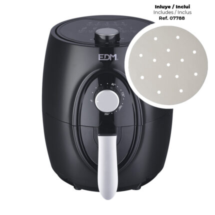 Fritadeira de ar 3,6l 1400w com cesto *** promoção brinde 1 unidade ref. 07788 - papel para fritadeira air fryer ø17 cm 100 unidades ***