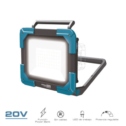 Lâmpada de trabalho led 20 v 2500 lm (sem bateria e carregador)