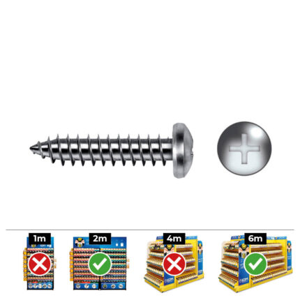 Caixa 250 unid. parafuso chapa cabeça de queijo philips din/ref 7981 3,5x38mm zincado celo