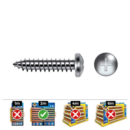 Caixa 500 unid. parafuso chapa cabeça de queijo philips din/ref 7981 4,8x13mm zincado celo