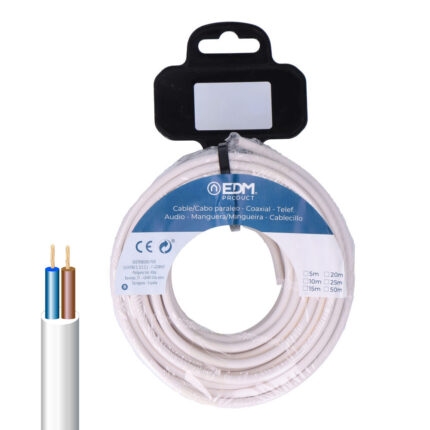 Rolo de cabo tubular h05vv-f 2 x 2,50 mm² branco, 25 m