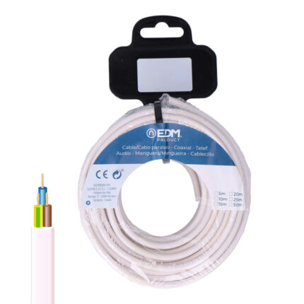 Rolo de cabo elétrico h05vv-f 3 g 1,50 mm² branco, 5m