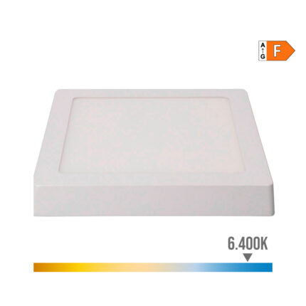 Downlight led superfície quadrado 20w 1500lm 6400k luz fria. branco 22x22x3,5cm edm