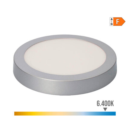 Downlight led de superfície redonda cromado 20 w 1500 lm 6400 k luz fria ø 22 x 3 cm