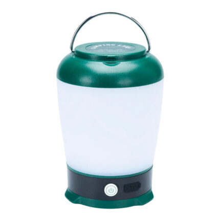 Lanterna de camping led, recarregável, 3 modos, verde, 13 x 9 x 9 cm
