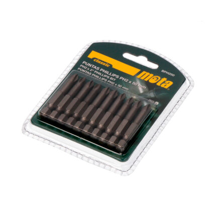 Pack 10 pontas bit ph2 x 50mm 1/4" aço bph250 mota