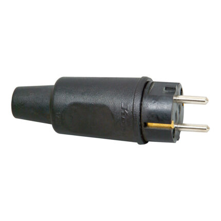 Ficha de borracha t/tl 4,8mm ip44 16a preto. kopp