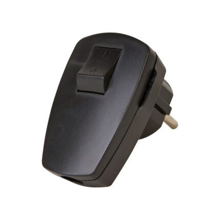 Plug ângulo preto 2p+e com interruptor 3x1,5mm 16a. kopp