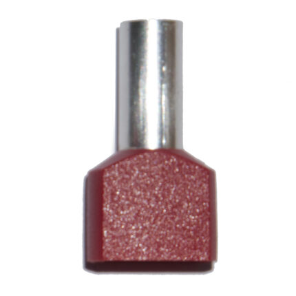 Ponteira isolada 10,00 mm², duplo, vermelho, 100 unidades