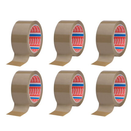Fita de embalagem castanho 28 microns 50 mm x 66 m, 6 uds