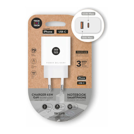 Carregador ultra rápido 65 w, branco