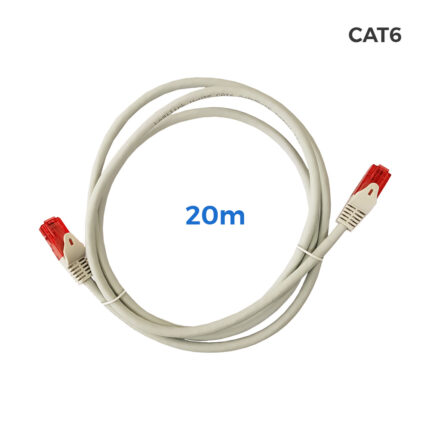 Cabo utp cat.6 conector rj45 cobre lszh cinzento 20m