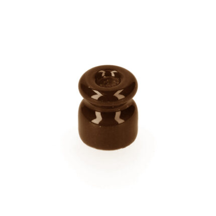 Isolador de porcelana para cabo trançado castanho
