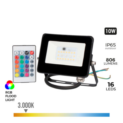 Projetor led rgb 10w 806lm 12,4x3,7x10,6cm edm