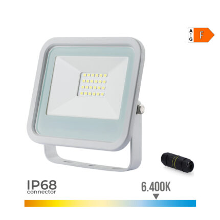 Projetor led 20w 1400lm 6520k luz fria 12,4x10,6x2,8cm cor branco edm