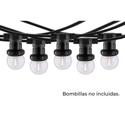 Grinalda com 10 casquilhos 2000w 50-60 hz 220-240v e27 ip44 10m