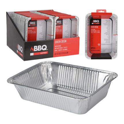 Bandeja em alumínio, conjunto de 4 unidades, 22 x 15,5 x 4,5 cm