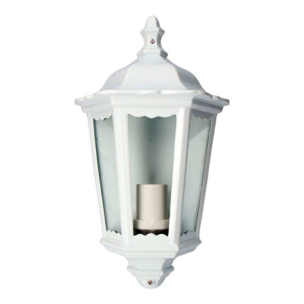 Candeeiro de parede exterior milan em alumínio e vidro e27 100 w sem lâmpada, cor branco, luz para cima