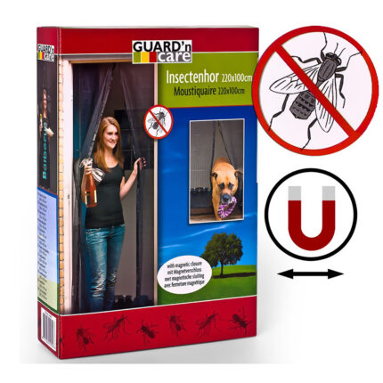 Mosquiteira magnética 100x220cm (cortina dividida ao meio, cada tira mede 50x220cm) preto