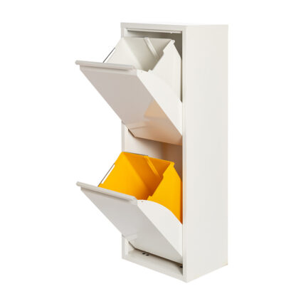 Armario metalico reciclagem 2 gavetas branco 92 x 35 x 25 cm