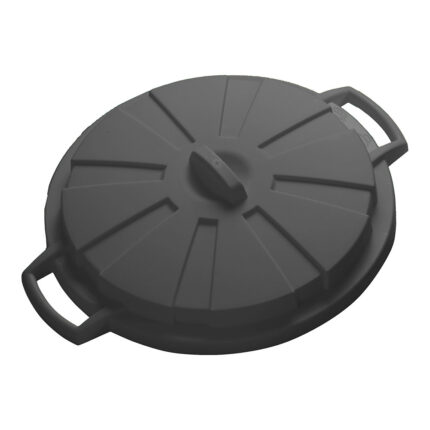 Tampa para balde de lixo comunitário. 80 litros. cor preta. mondex