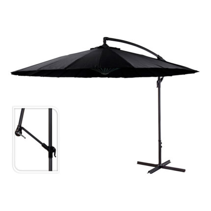 Chapéu-de-sol excêntrico altura máxima 3m ø300cm cor: preto