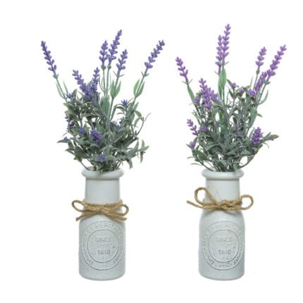 Planta artificial lavanda vaso vintage ø13x32cm cores / modelos diversos