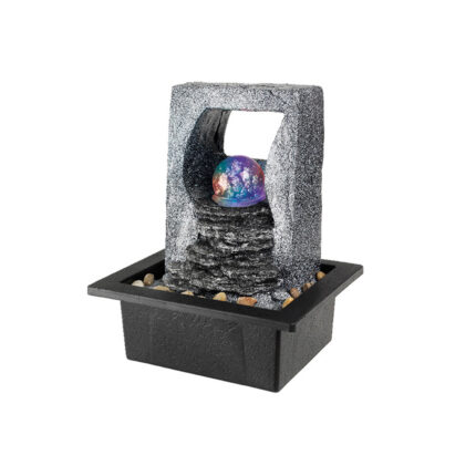 Fonte de água led rgb com bola em cristal, para uso interno e exterior