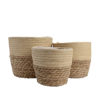 Conjunto de 3 cestos de serapilheira ø20x17cm