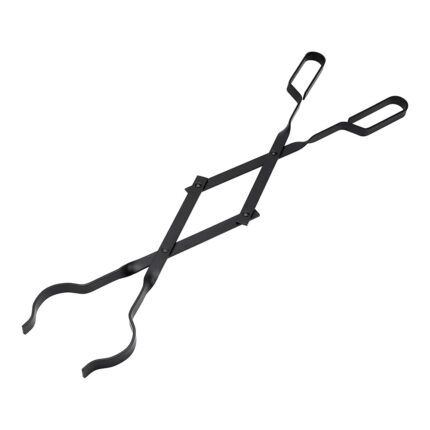 Tenaz de metal para lareira, preto, 7 x 1,1 x 46 cm