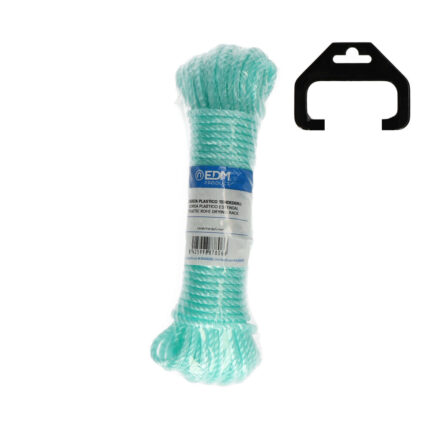 Corda de plastico verde, calibre 4 mm x 15 m