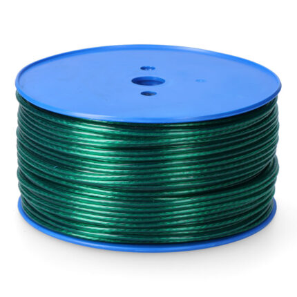 Cabo de aço revestido a pvc verde, calibre 4 mm x 175 m