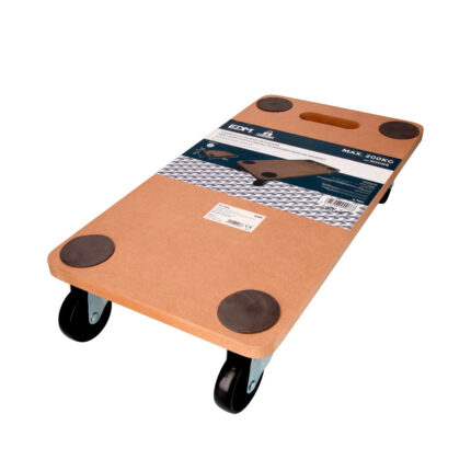 Carrinho com base em madeira peso máximo 200kg, medidas: 58x30x12cm