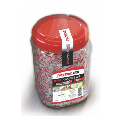 Bucha duopower ø6 x 30 mm, pote 750 unid