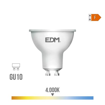 Lâmpada led dicroica gu10 10 w 932 lm 4000 k luz do dia 120° ø5 x 6,4 cm