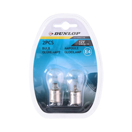 Pack 2 lâmpadas 12v 21w reposição automóvel dunlop