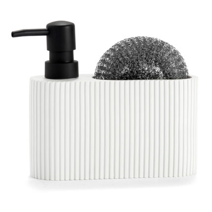 Doseador pol com escovador blanco/preto 16x5x15cm cc71086 andrea house