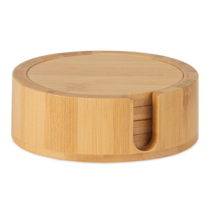 Pousa-copos bambu com suporte ø11x4cm ms72076 andrea house