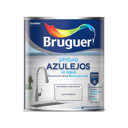 Tinta base aquoso para azulejo, cinza acetinado, 750 ml