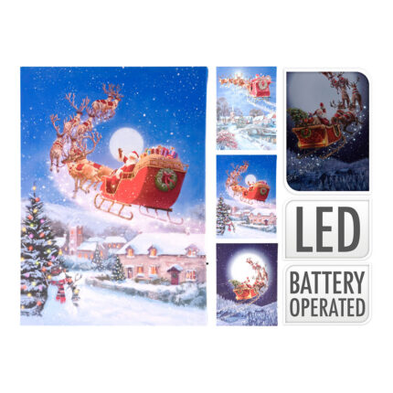 Quadro de natal infantil led 28x38cm modelos sortidos