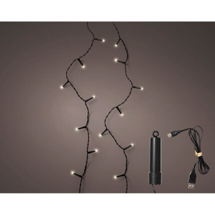 Grinalda led recarregável multifunções, branco quente, para exteriores, 100 leds, 7,4 m