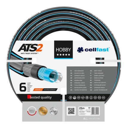 Mangueira de rega de 6 capas hobby ats2 de 25mmx25m cellfast