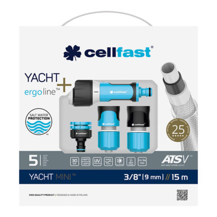 Kit de mangueira para rega yacht mini ats 9 mm x 15 m cellfast