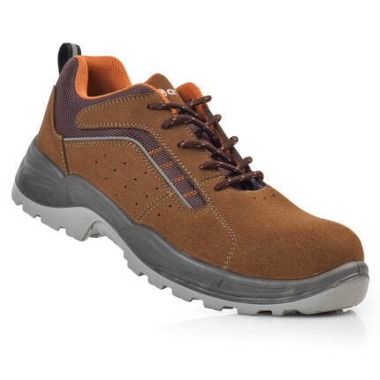 Sapatos de segurança lusitania de microfibra e camurça castanha s1p metalfree src tamanho 36 anibal