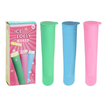 Molde para gelados, kit 3 peças medidas; 42x42x195mm