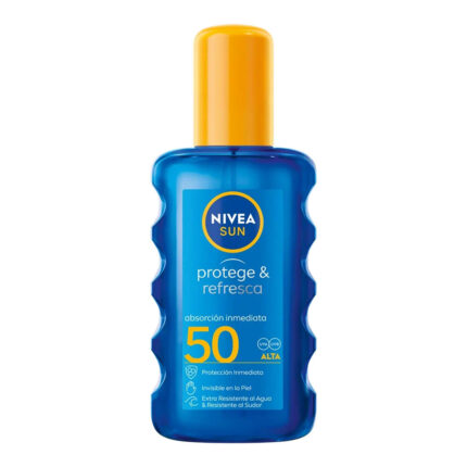 Loção solar invisível em spray protege e refrescante f50 200 ml